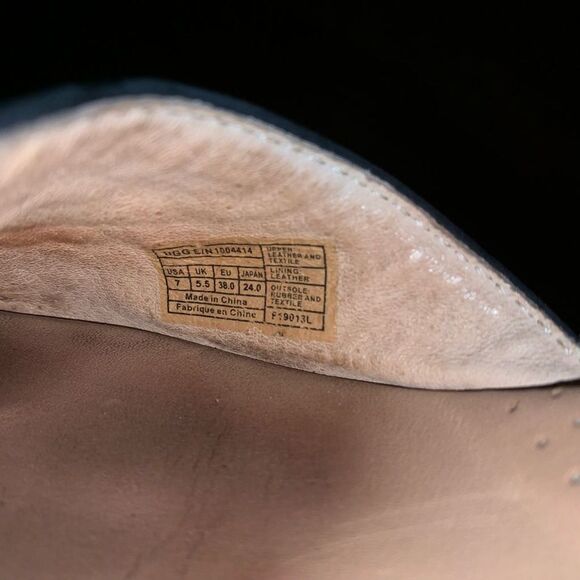 Uggs Delmer navy woven raffia strappy size 7 peep toe wedge sandals - Picture 5 of 5